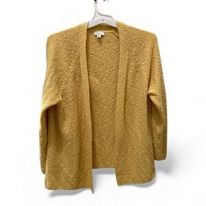 J. JILL mustard yellow open front cardigan sweater size Medium M/P Petite